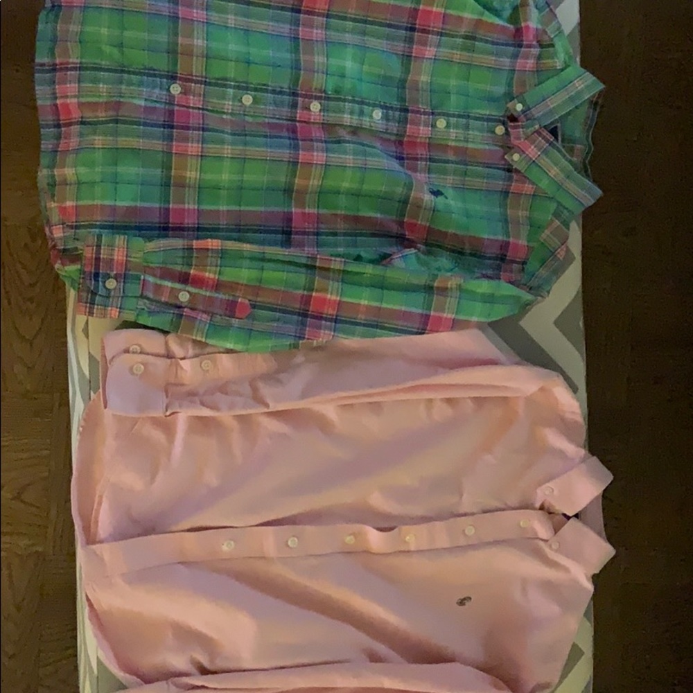 Two long sleeve polo dress shirts